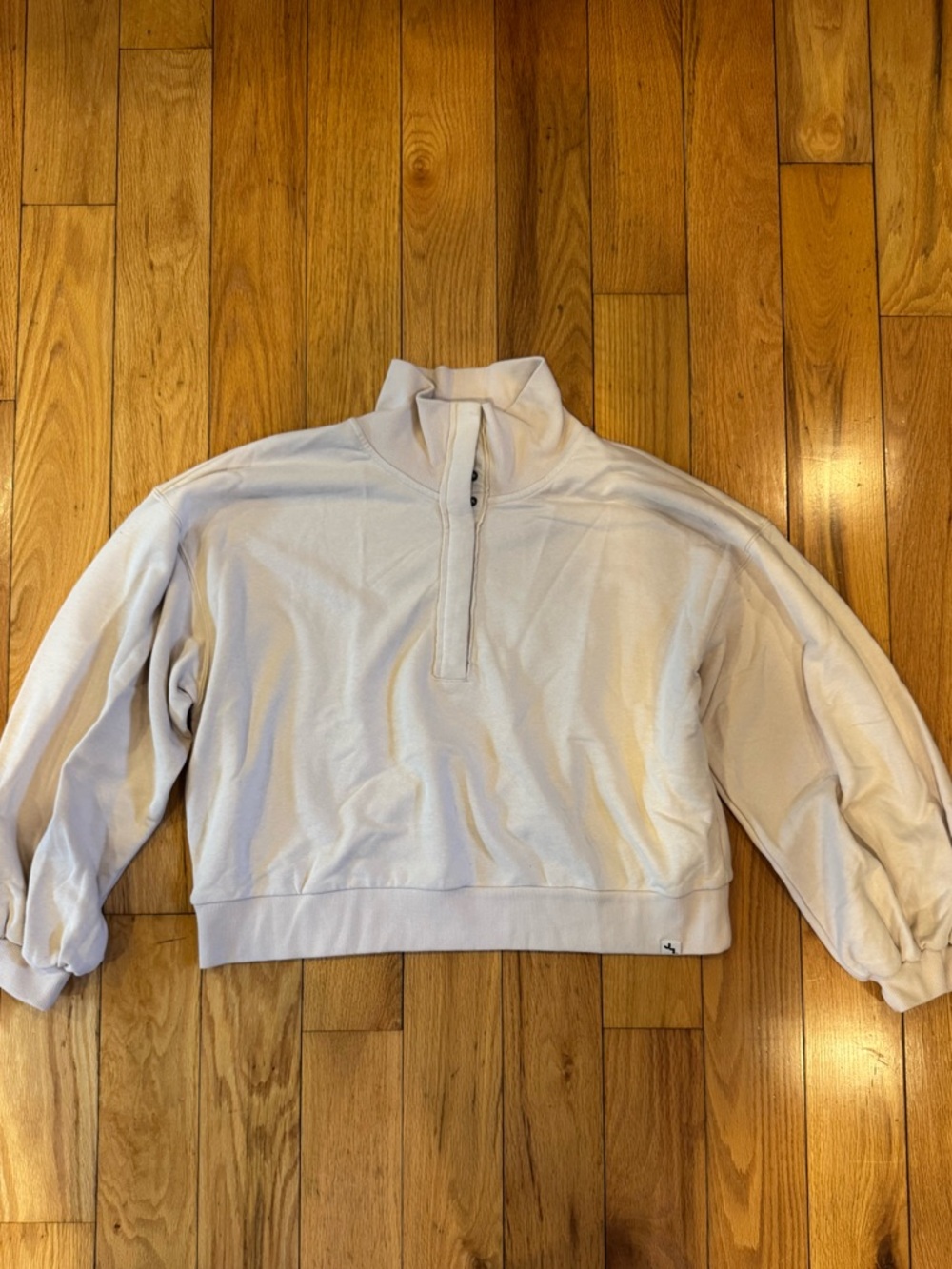 Light Beige Quarter-Zip Sweatshirt with Honey Bunny Graphic